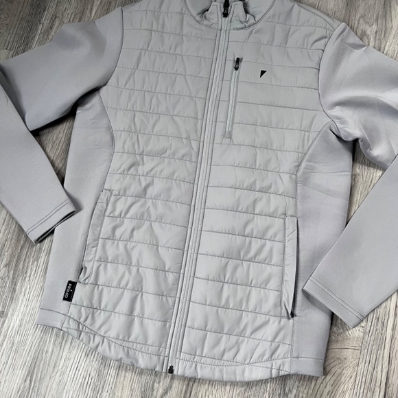 Primo Small Hybrid Quilted Puffer Lightweight Full Zip Jacket Outdoor Grey Golf - Picture 2 of 10
